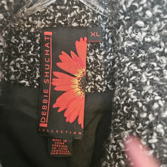 DEBBIE SHUCHAT COLLECTION WOMEN  CHARMING MID LONG TWEED COAT SIZE XL - Picture 10 of 16